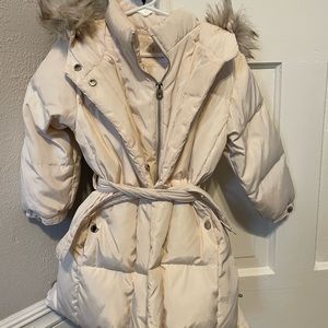 Zara Baby Ivory Belted Puffer Jacket